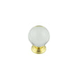 This is an image showing the Frelan - 25mm Brass Finish Clear Glass Ball Cupboard Knob available to order from T.H. Wiggans Ironmongery in Kendal