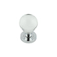 This is an image showing the Frelan - Polished Chrome Plain Ball Glass Mortice Knob available to order from T.H. Wiggans Ironmongery in Kendal