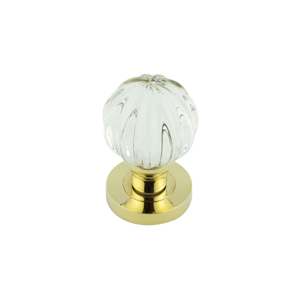 This is an image showing the Frelan - PVD Glass Pumpkin Mortice Knob available to order from T.H. Wiggans Ironmongery in Kendal