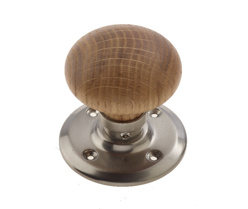 This is an image showing the Frelan - French Oak Unsprung Mortice Knobs - Satin Nickel available to order from T.H. Wiggans Ironmongery in Kendal