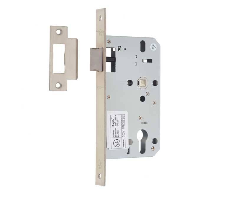 This is an image showing the Frelan - 72mm sss Din euro latch 60mm backset available to order from T.H. Wiggans Ironmongery in Kendal