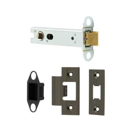 This is an image showing the Frelan - 102mm AB Heavy duty tubular latch available to order from T.H. Wiggans Ironmongery in Kendal