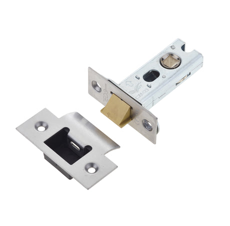 This is an image showing the Frelan - 64mm Heavy Duty Tubular Latch - Satin Stainless Steel available to order from T.H. Wiggans Ironmongery in Kendal