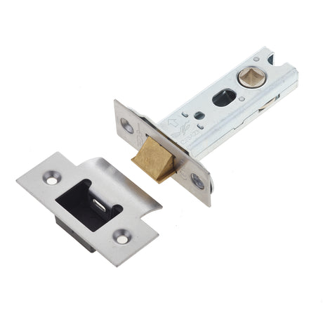 This is an image showing the Frelan - 76mm Heavy Duty Tubular Latch - Satin Stainless Steel available to order from T.H. Wiggans Ironmongery in Kendal