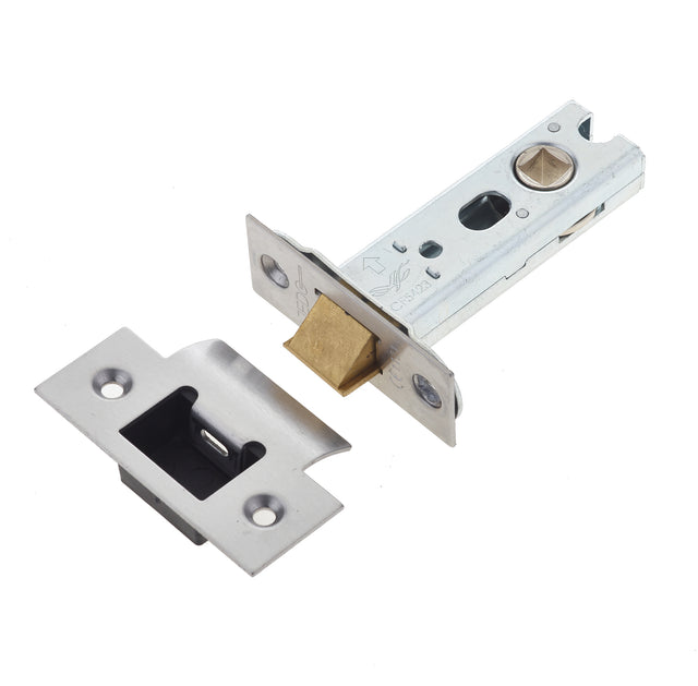 This is an image showing the Frelan - 76mm Heavy Duty Tubular Latch - Satin Stainless Steel available to order from T.H. Wiggans Ironmongery in Kendal