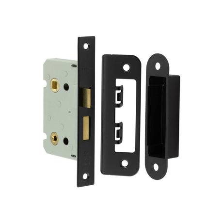 This is an image showing the Frelan - 63mm BL Bathroom lock square forend available to order from T.H. Wiggans Ironmongery in Kendal