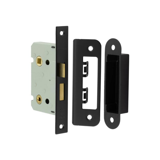 This is an image showing the Frelan - 63mm BL Bathroom lock square forend available to order from T.H. Wiggans Ironmongery in Kendal