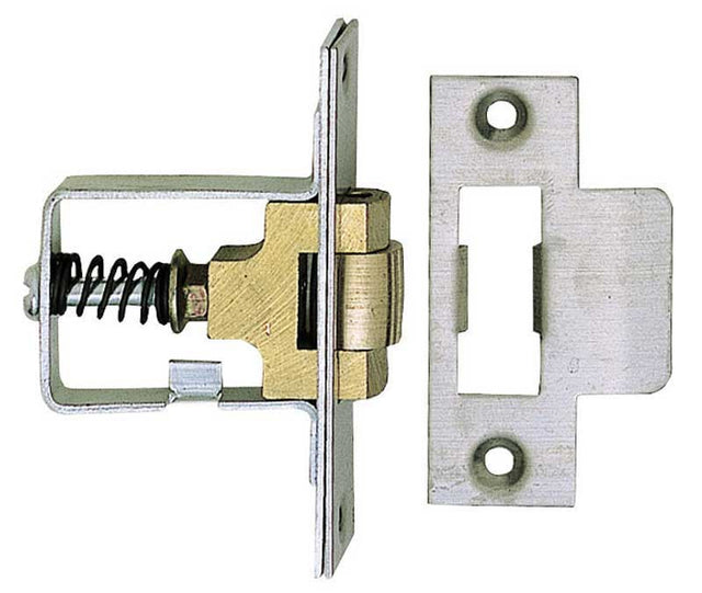 This is an image showing the Frelan - Rollerbolt Catch - Satin Stainless Steel available to order from T.H. Wiggans Ironmongery in Kendal