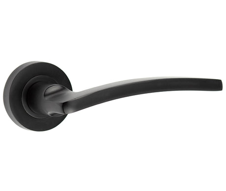 This is an image showing the Frelan - MB Noir lever on rose available to order from T.H. Wiggans Ironmongery in Kendal