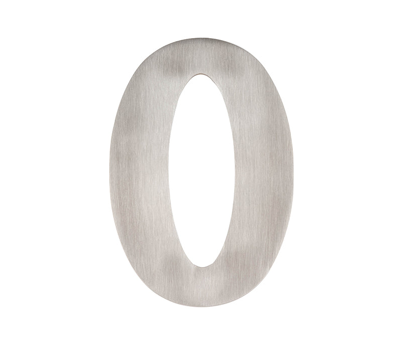 This is an image showing the Frelan - 150mm No.0 Numeral - Grade 304 Satin Stainless Steel available to order from T.H. Wiggans Ironmongery in Kendal