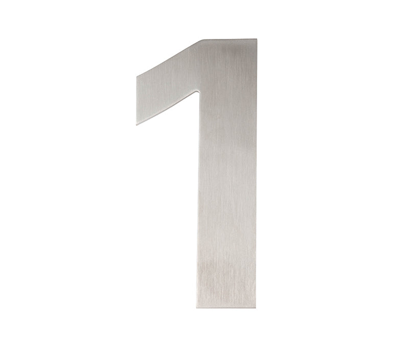 This is an image showing the Frelan - 150mm No.1 Numeral - Grade 304 Satin Stainless Steel available to order from T.H. Wiggans Ironmongery in Kendal