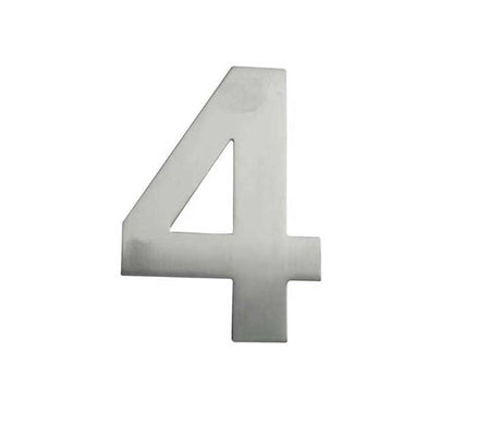 This is an image showing the Frelan - 150mm No.4 Numeral - Grade 304 Satin Stainless Steel available to order from T.H. Wiggans Ironmongery in Kendal