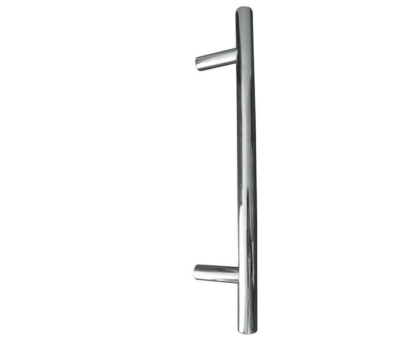 This is an image showing the Frelan - T Bar Cabinet Handle 156mm (96mm Centres) - Grade 202 Polished Stainles available to order from T.H. Wiggans Ironmongery in Kendal