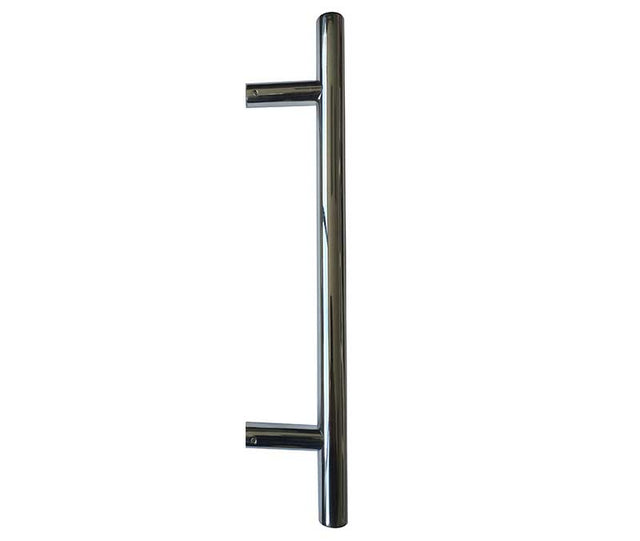 This is an image showing the Frelan - Bolt Through Guardsman Pull Handle 400x19mm (300mm Centres) - Grade 304 available to order from T.H. Wiggans Ironmongery in Kendal