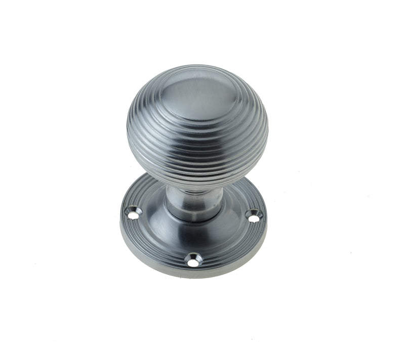 This is an image showing the Frelan - Reeded Unsprung Mortice Knobs - Satin Chrome available to order from T.H. Wiggans Ironmongery in Kendal