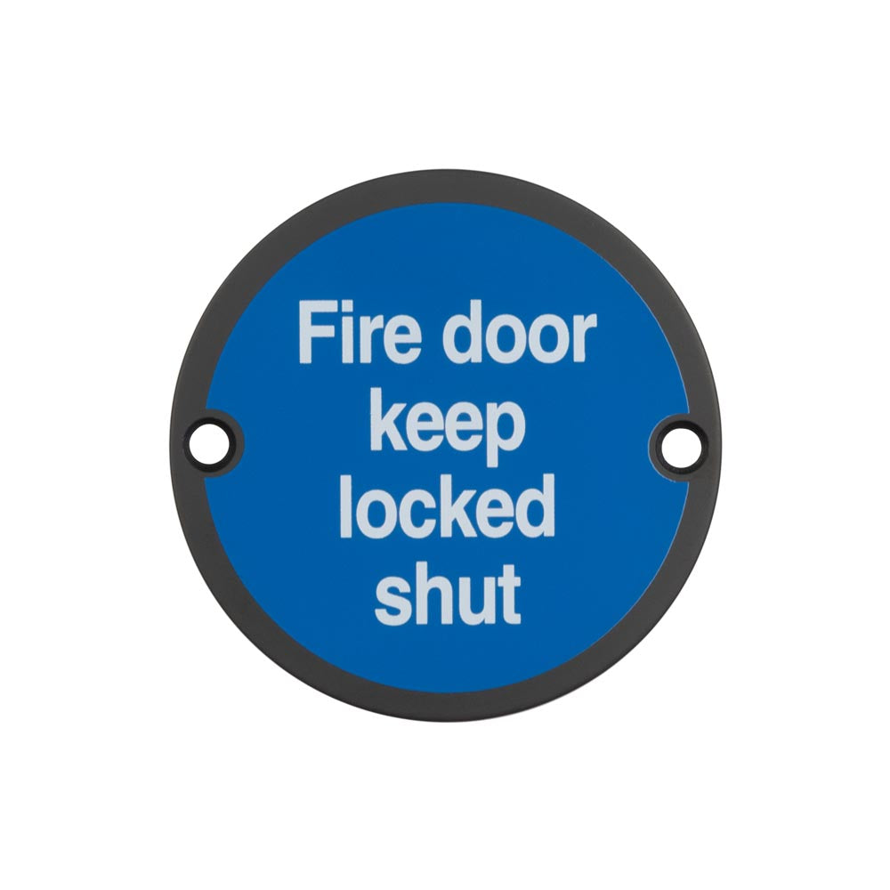 This is an image showing the Frelan - Stainless Steel Fire Door Keep Locked Shut 75mm Black available to order from T.H. Wiggans Ironmongery in Kendal