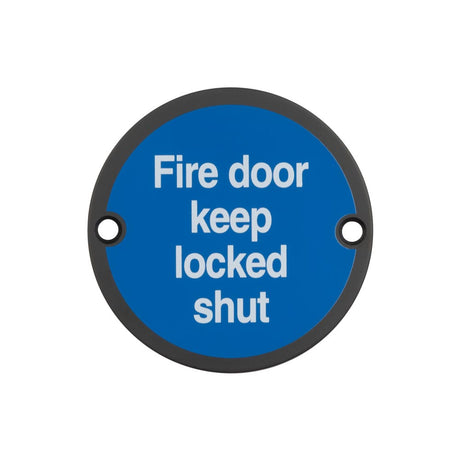 This is an image showing the Frelan - Stainless Steel Fire Door Keep Locked Shut 75mm Black available to order from T.H. Wiggans Ironmongery in Kendal