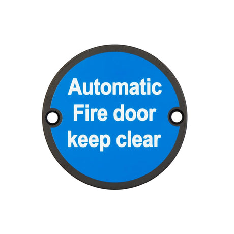 This is an image showing the Frelan - Stainless Steel Automatic Fire Door Keep Clear 75mm Black available to order from T.H. Wiggans Ironmongery in Kendal