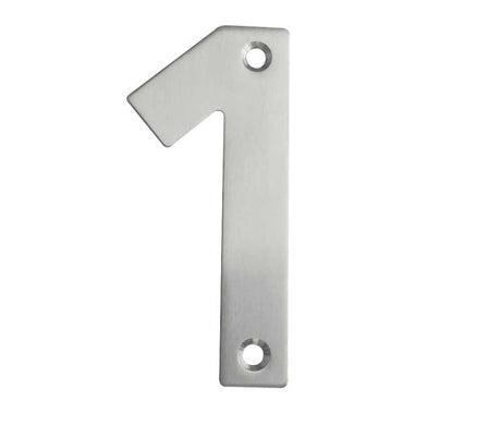 This is an image showing the Frelan - 100mm No.1 Numeral - Grade 304 Satin Stainless Steel available to order from T.H. Wiggans Ironmongery in Kendal