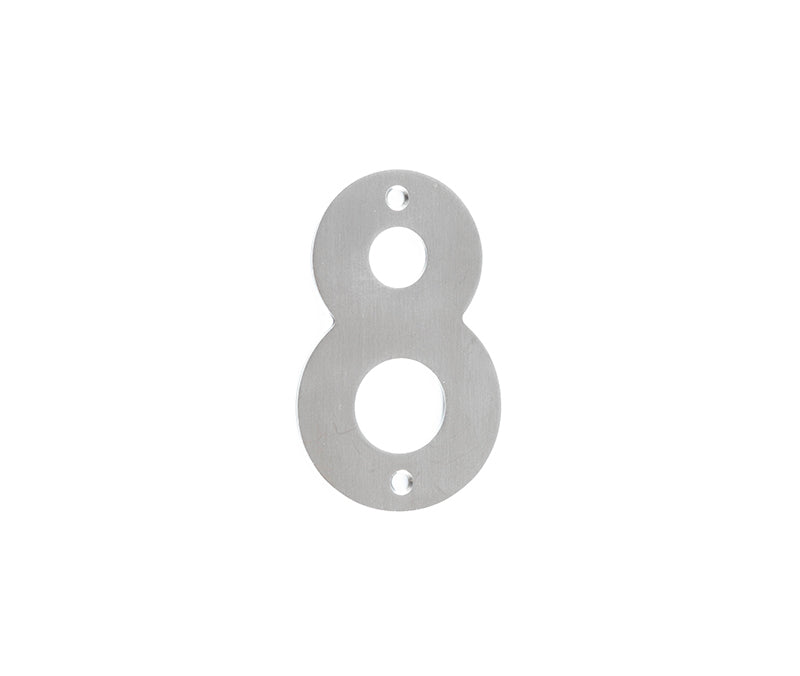 This is an image showing the Frelan - 100mm No.8 Numeral - Grade 304 Satin Stainless Steel available to order from T.H. Wiggans Ironmongery in Kendal