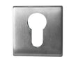 This is an image showing the Frelan - Euro Profile Square Escutcheon - Grade 304 Satin Stainless Steel available to order from T.H. Wiggans Ironmongery in Kendal