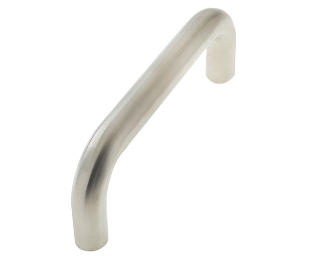 This is an image showing the Frelan - 425x19mm SSS D shape pull handle B/T Grade 304 available to order from T.H. Wiggans Ironmongery in Kendal