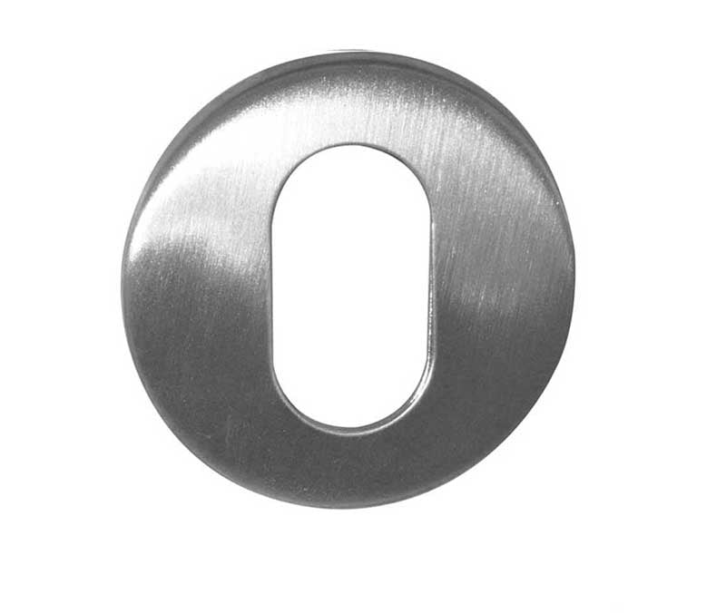 This is an image showing the Frelan - Oval Profile Escutcheon 52mm x 8mm - Grade 304 Satin Stainless Steel available to order from T.H. Wiggans Ironmongery in Kendal