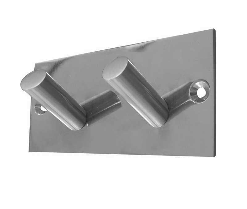 This is an image showing the Frelan - Double Robe Hook - Grade 304 Satin Stainless Steel available to order from T.H. Wiggans Ironmongery in Kendal