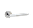 This is an image showing the Frelan - Cambrio Lever on Round Rose - Grade 304 Satin Stainless Steel/Polished available to order from T.H. Wiggans Ironmongery in Kendal