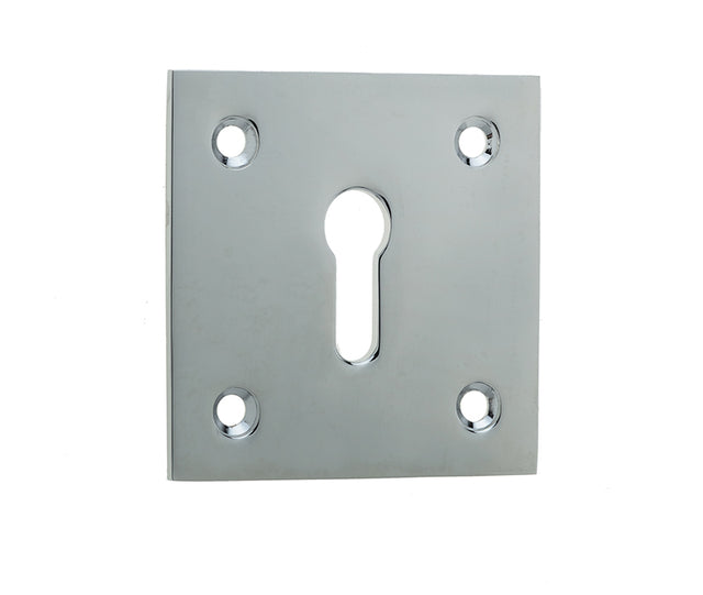 This is an image showing the Frelan - Square Escutcheon Standard Keyway - Polished Chrome available to order from T.H. Wiggans Ironmongery in Kendal