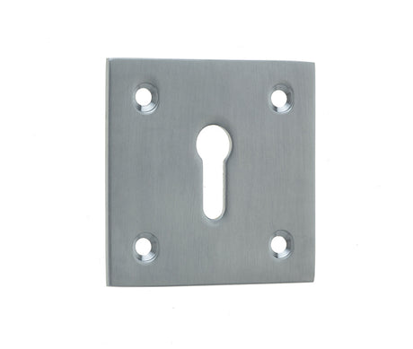 This is an image showing the Frelan - Square Escutcheon Standard Keyway - Satin Chrome available to order from T.H. Wiggans Ironmongery in Kendal