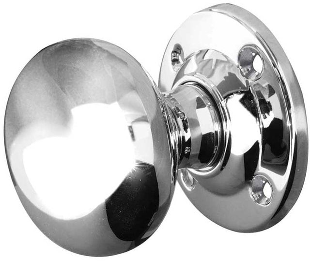 This is an image showing the Frelan - Mushroom Unsprung Mortice Knobs - Polished Chrome available to order from T.H. Wiggans Ironmongery in Kendal