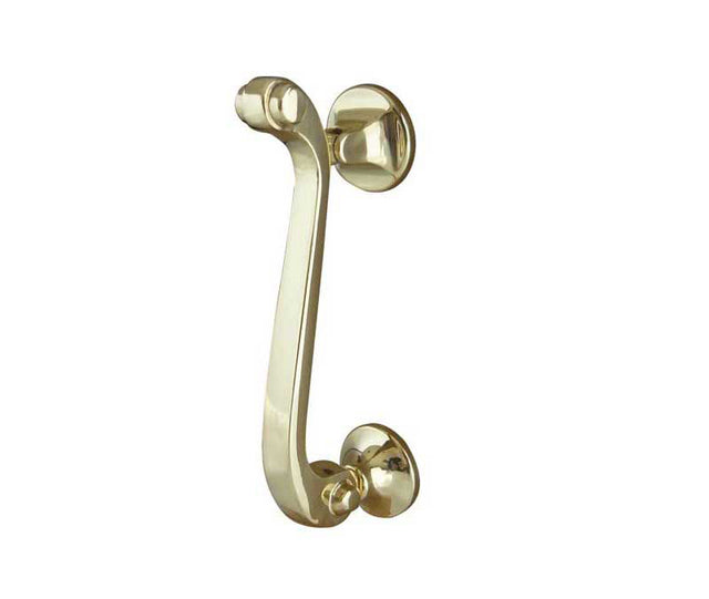 This is an image showing the Frelan - Scroll Door Knocker - Polished Brass available to order from T.H. Wiggans Ironmongery in Kendal