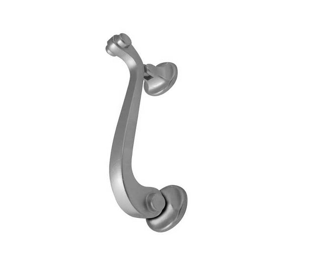 This is an image showing the Frelan - Scroll Door Knocker - Satin Chrome available to order from T.H. Wiggans Ironmongery in Kendal