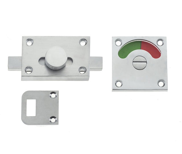 This is an image showing the Frelan - Bathrooom Indicator Bolt - Satin Chrome available to order from T.H. Wiggans Ironmongery in Kendal