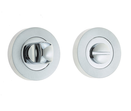 This is an image showing the Frelan - Bathroom Turn & Release without Indicator - Polished Chrome/Satin Chrom available to order from T.H. Wiggans Ironmongery in Kendal