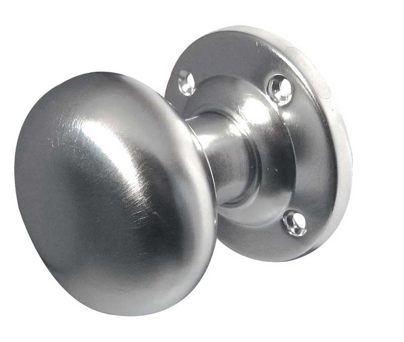 This is an image showing the Frelan - Kontrax Mushroom Mortice Knobs - Satin Chrome available to order from T.H. Wiggans Ironmongery in Kendal