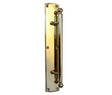 This is an image showing the Frelan - Blenheim Pull Handle on 75x380mm Back Plate - Polished Brass available to order from T.H. Wiggans Ironmongery in Kendal