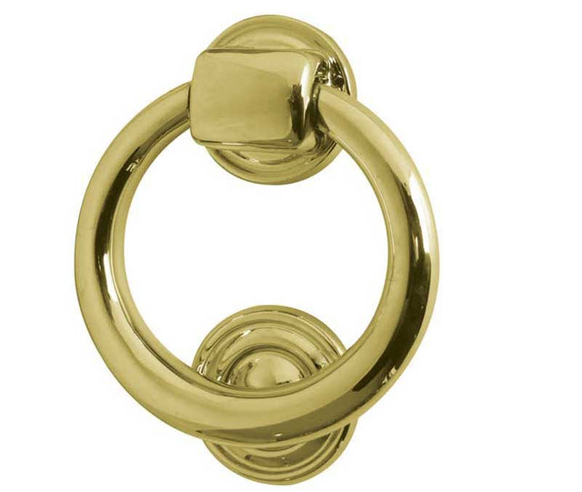 This is an image showing the Frelan - Ring Door Knocker - Polished Brass available to order from T.H. Wiggans Ironmongery in Kendal