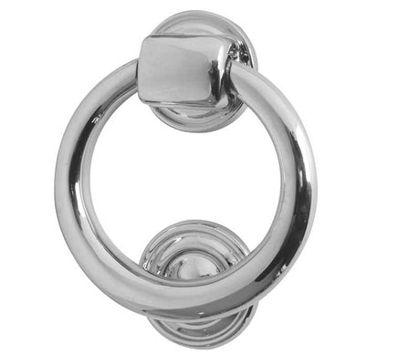 This is an image showing the Frelan - Ring Door Knocker - Polished Chrome available to order from T.H. Wiggans Ironmongery in Kendal