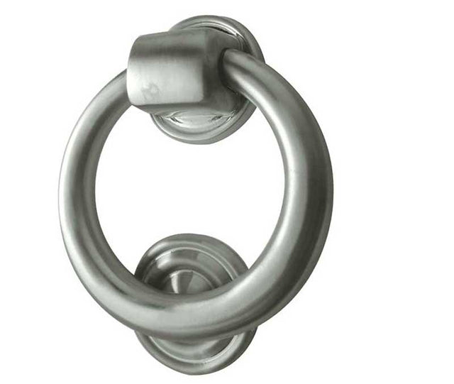 This is an image showing the Frelan - Ring Door Knocker - Satin Chrome available to order from T.H. Wiggans Ironmongery in Kendal