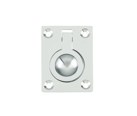 This is an image showing the Frelan - 38x50mm Flush Ring - Polished Chrome available to order from T.H. Wiggans Ironmongery in Kendal