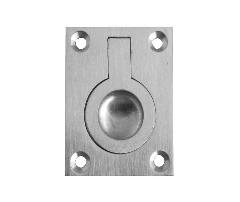 This is an image showing the Frelan - 50x63mm Flush Ring - Satin Chrome available to order from T.H. Wiggans Ironmongery in Kendal