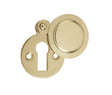 This is an image showing the Frelan - Round Covered Escutcheon Standard Keyway - Polished Brass available to order from T.H. Wiggans Ironmongery in Kendal