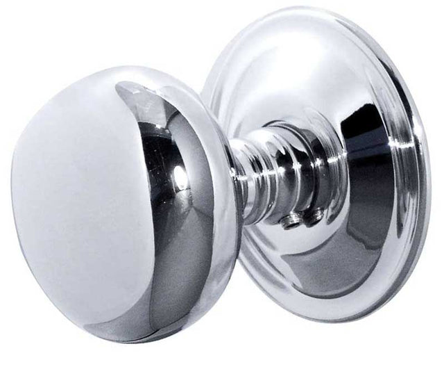 This is an image showing the Frelan - Mushroom Unsprung Mortice Knobs - Polished Chrome available to order from T.H. Wiggans Ironmongery in Kendal