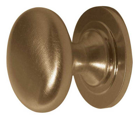 This is an image showing the Frelan - Jedo Traditional Cupboard Knobs 32mm Satin Brass available to order from T.H. Wiggans Ironmongery in Kendal