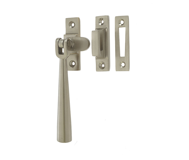 This is an image showing the Frelan - Julietta Non Locking Casement Fastener - Satin Nickel available to order from T.H. Wiggans Ironmongery in Kendal