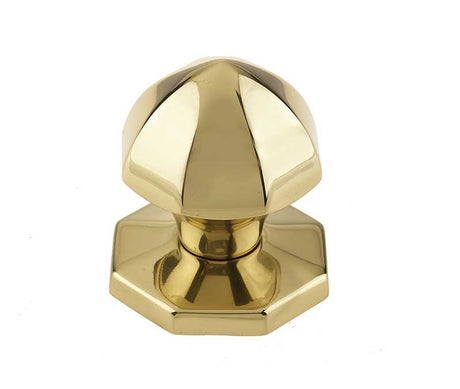 This is an image showing the Frelan - Bayswater Centre Door Knob - Polished Brass available to order from T.H. Wiggans Ironmongery in Kendal