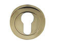 This is an image showing the Frelan - Euro Profile Escutcheons - PVD Brass available to order from T.H. Wiggans Ironmongery in Kendal