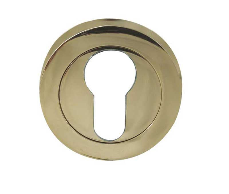 This is an image showing the Frelan - Euro Profile Escutcheons - PVD Brass available to order from T.H. Wiggans Ironmongery in Kendal